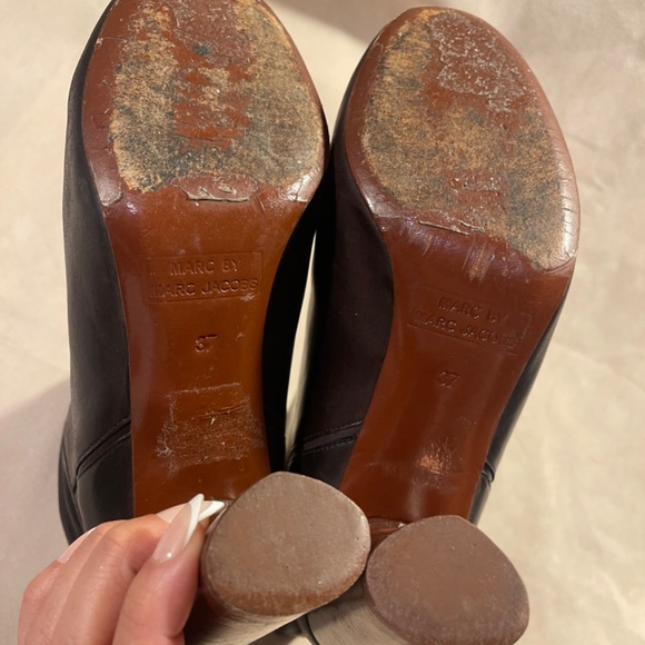 Marc Jacobs Black Leather Ankle Boots Y2k - Picture 6 of 7